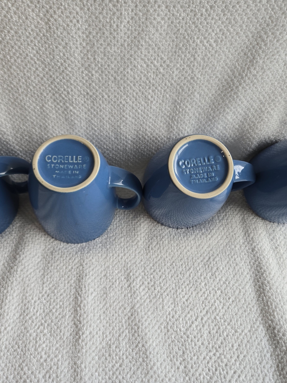 Corelle Blue Stoneware Mugs - Set of 4